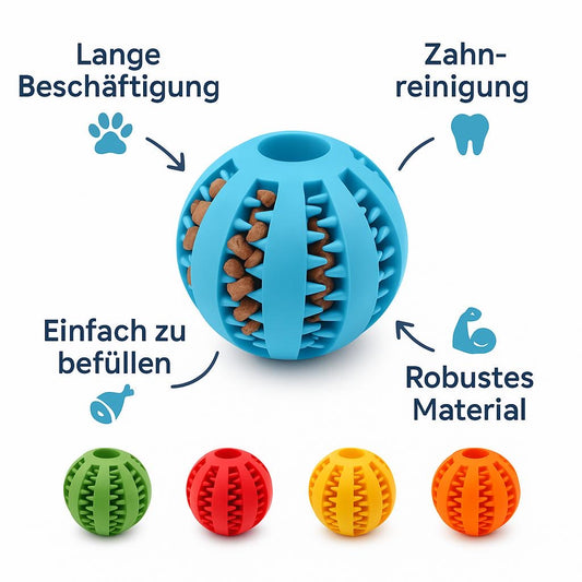 Kauspielball aus Naturkautschuk – Zahnpflege & Spielspaß