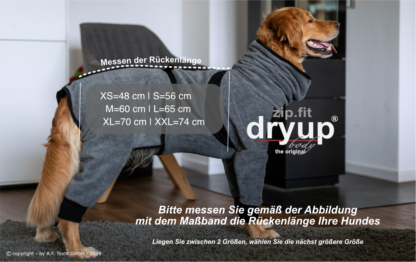 dryup® Body - Der original Hundebademantel als Body - XS-XXL