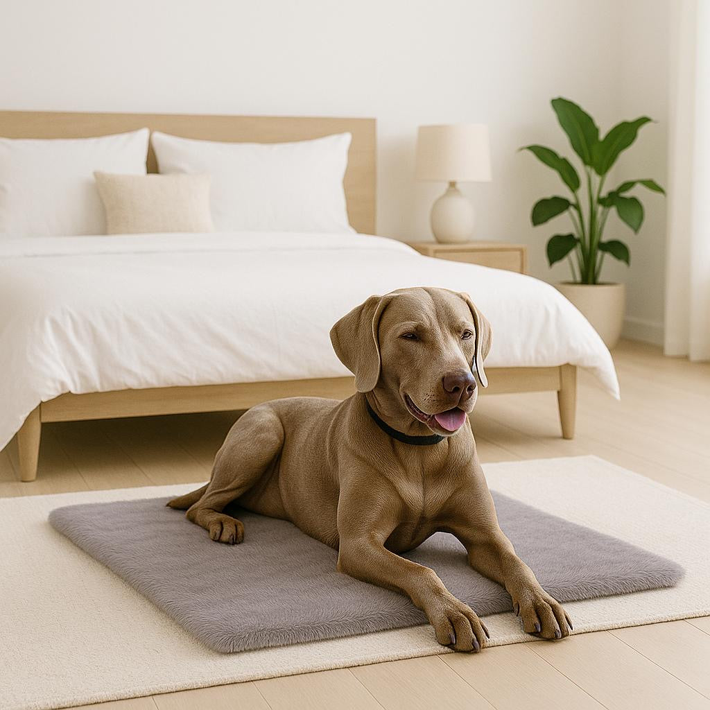 Plüsch-Hundematte / Hundebett – Grau