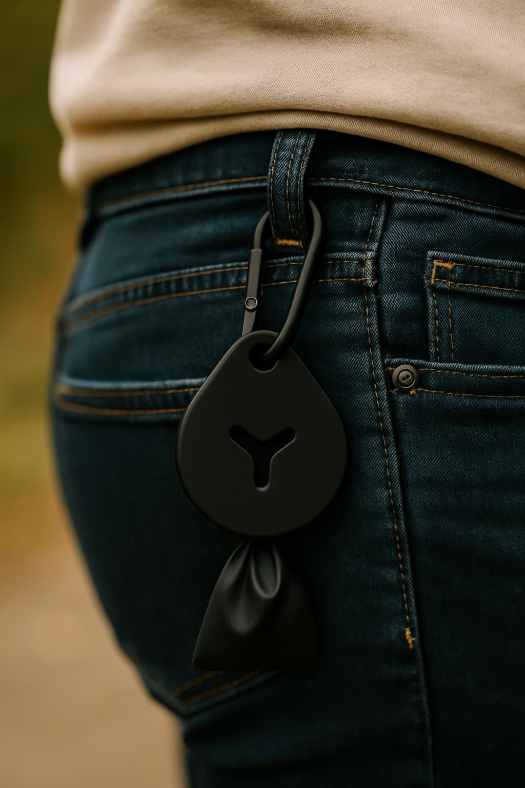 Hundekotbeutelhalter mit Clip & Spender – schwarz