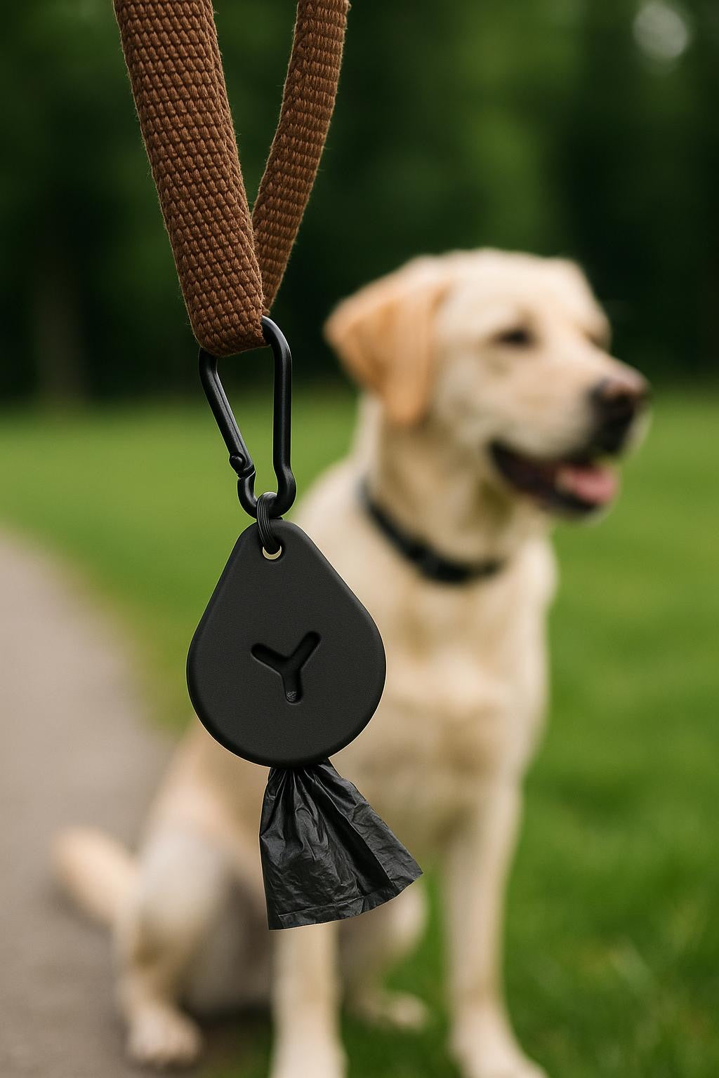 Hundekotbeutelhalter mit Clip & Spender – schwarz