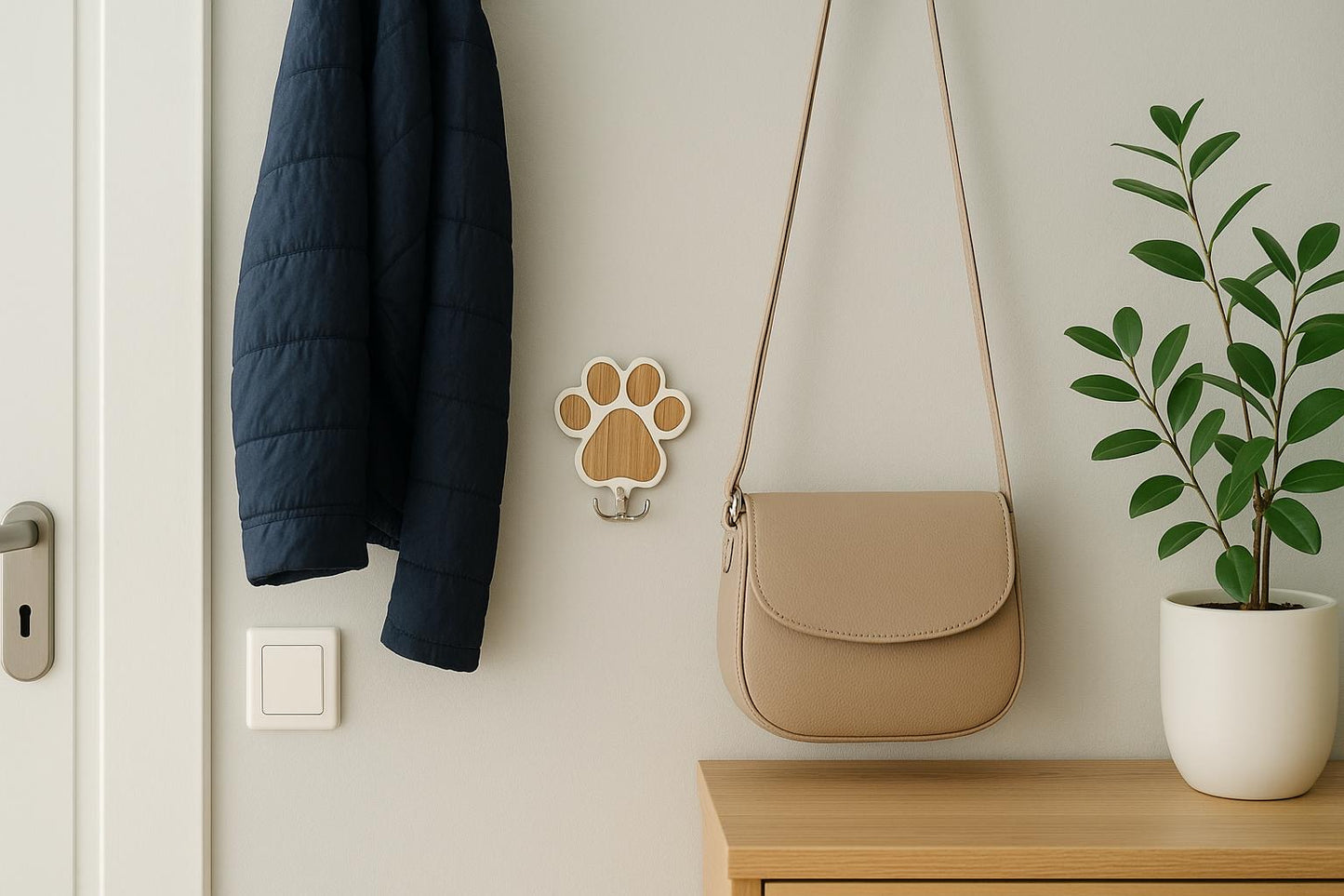 Wandhaken im Pfoten-Design