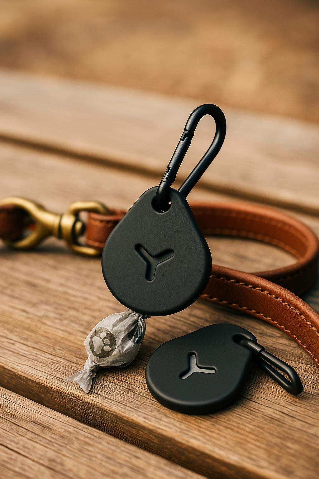 Hundekotbeutelhalter mit Clip & Spender – schwarz