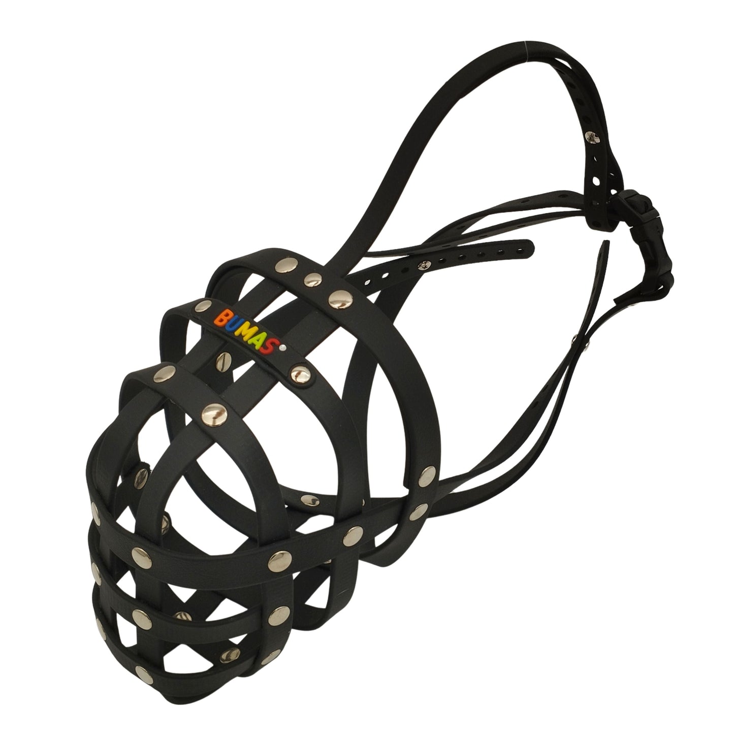 BUMAS Biothane Maulkorb für Bullterrier mit Downface