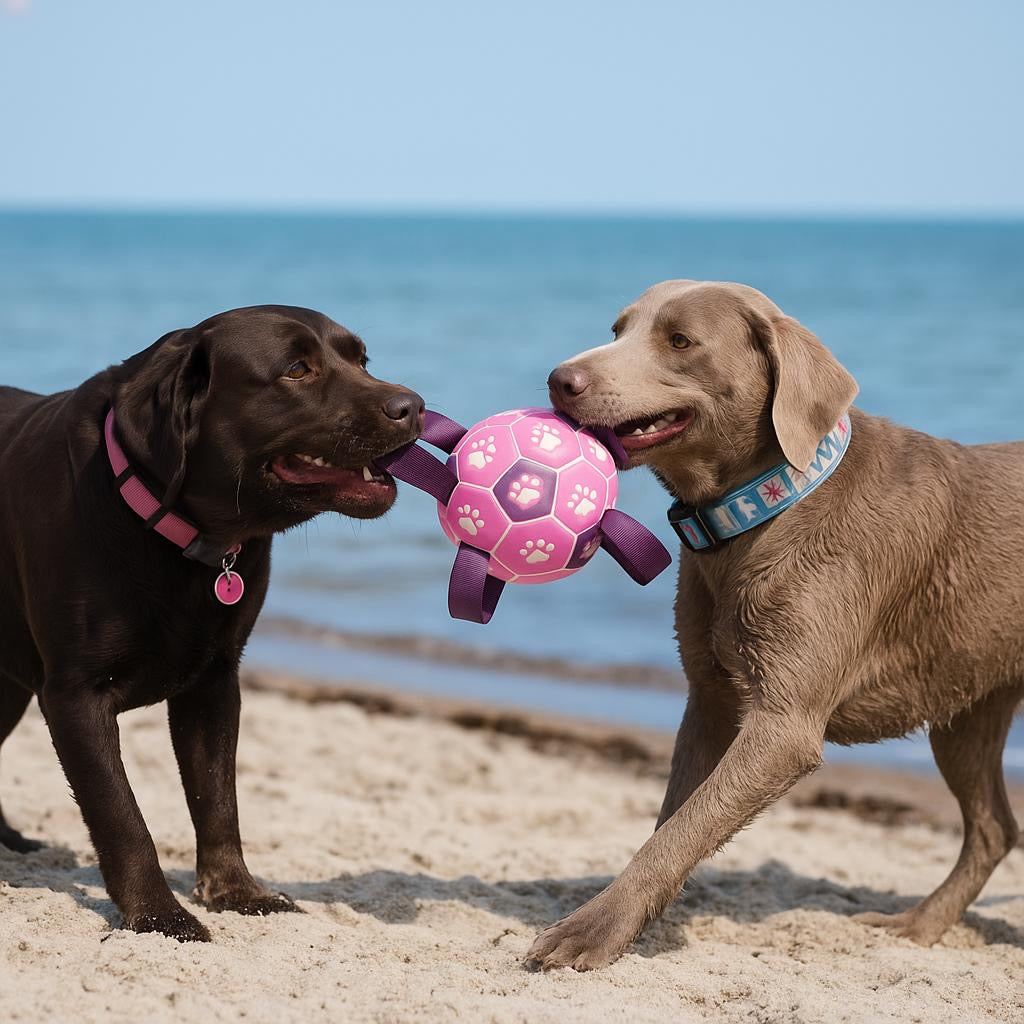 Hundespielball mit Seilen – Für Apportierspaß an Land & im Wasser