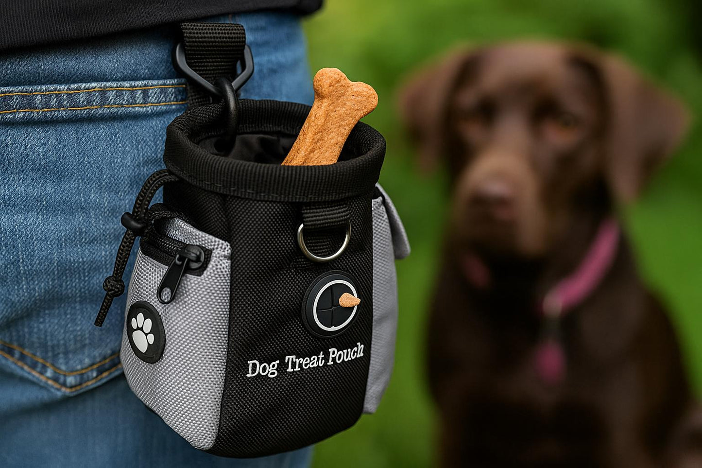 Hunde-Leckerli-Tasche mit integriertem Kotbeutelspender