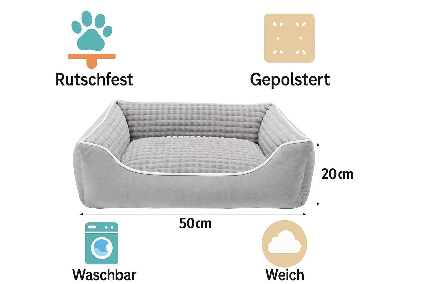 Hundebett mit abnehmbarem Bezug - in verschiedenen Größen