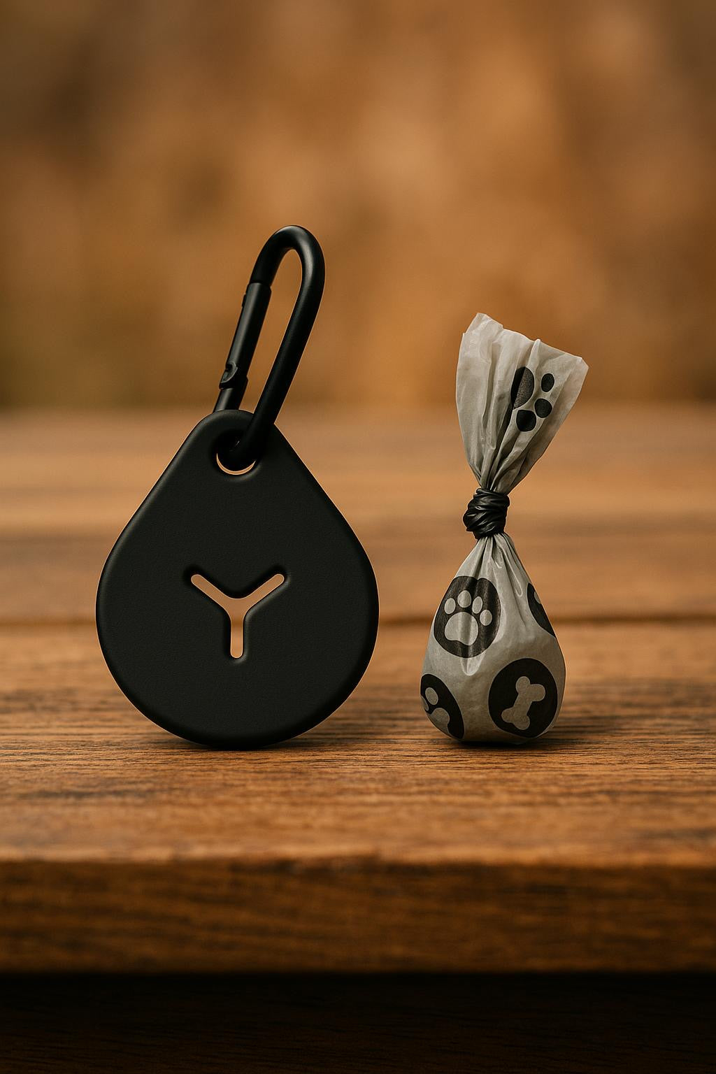 Hundekotbeutelhalter mit Clip & Spender – schwarz