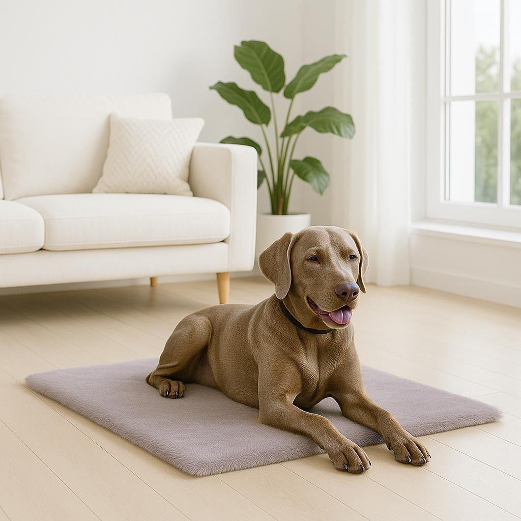 Plüsch-Hundematte / Hundebett – Grau